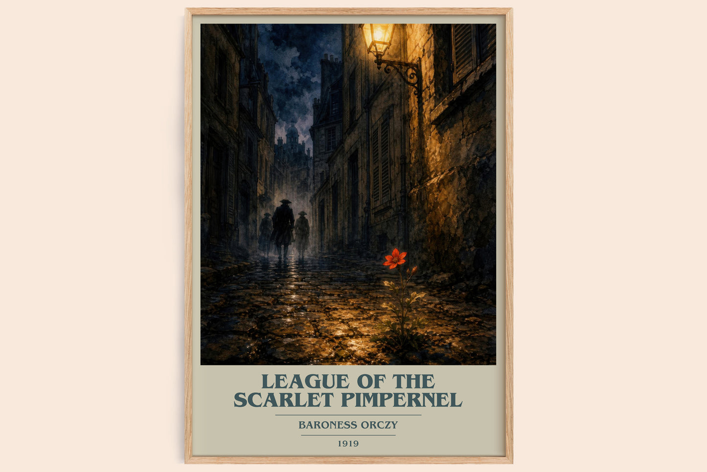 League Of The Scarlet Pimpernel book cover book poster by Baroness Orczy – framed literary art print