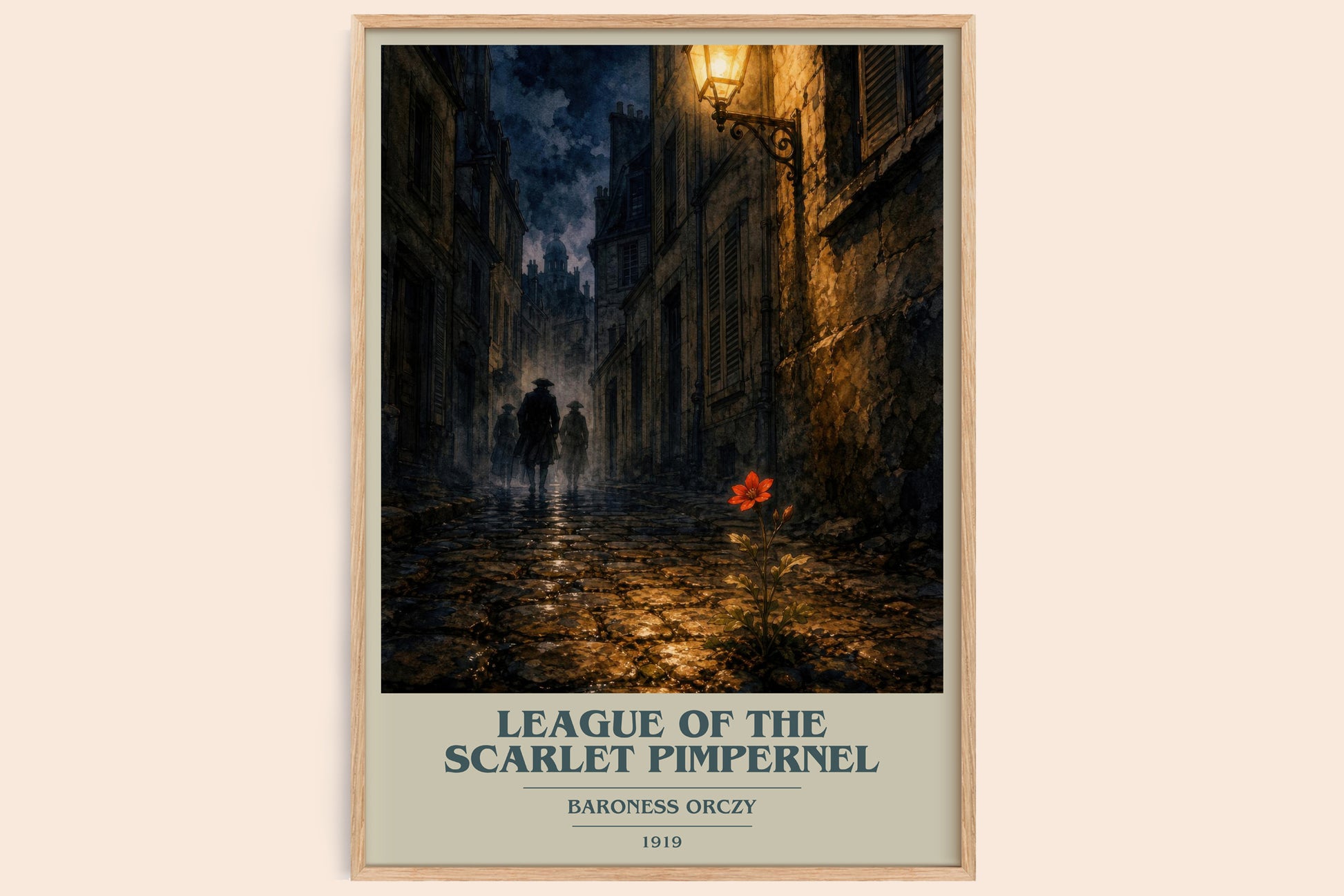 League Of The Scarlet Pimpernel book cover book poster by Baroness Orczy – framed literary art print
