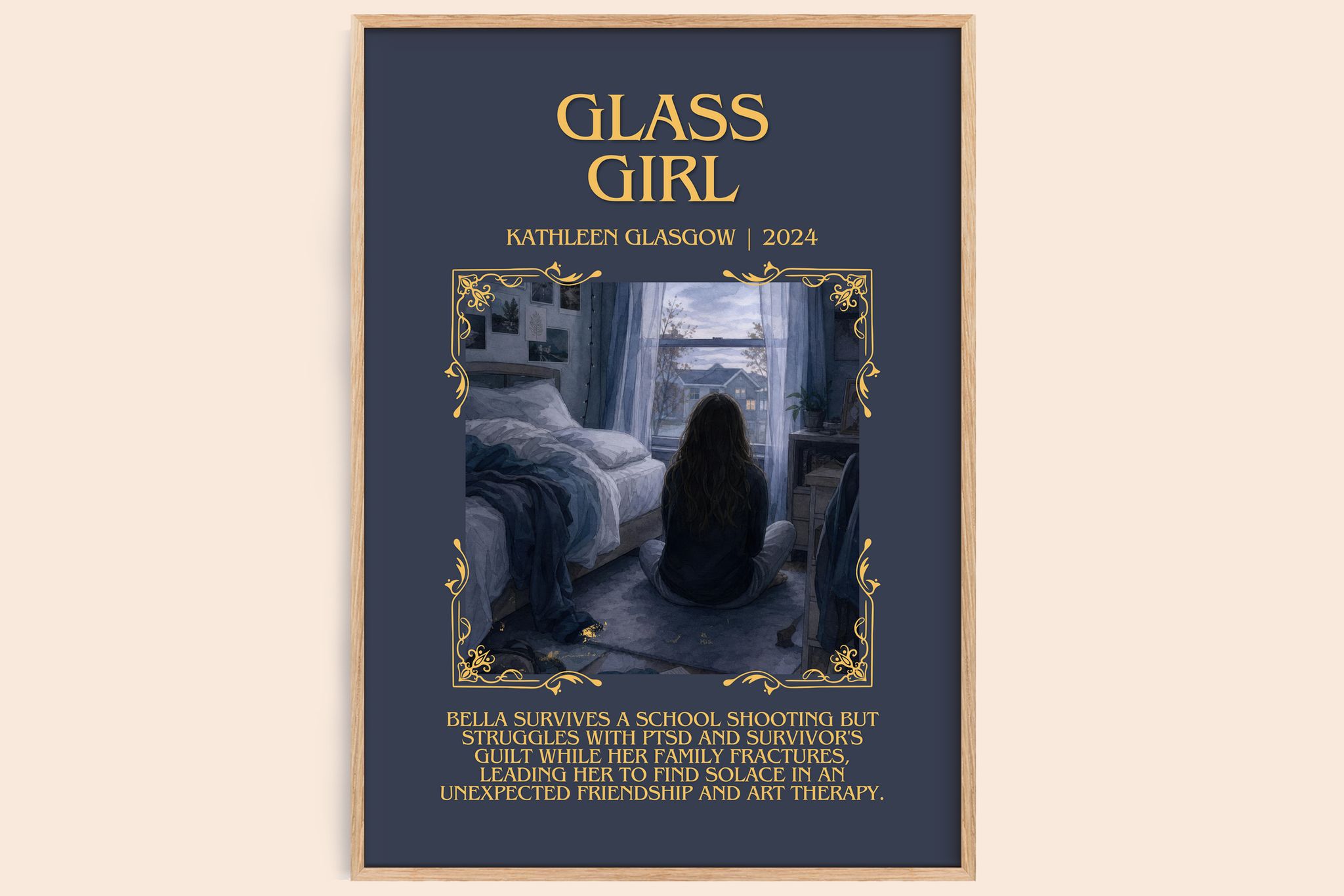 Glass Girl Minimalist Book Poster by Kathleen Glasgow