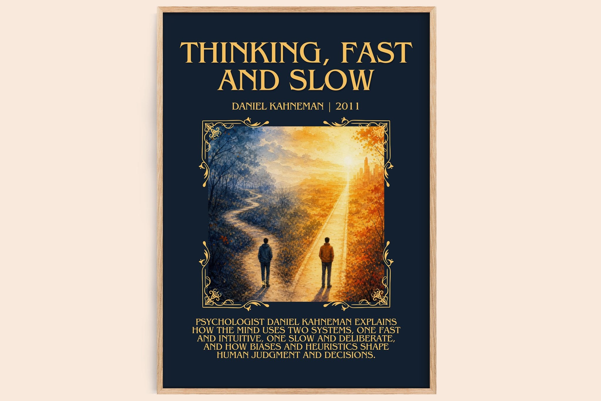 Thinking, fast and slow Minimalist Book Poster by Daniel Kahneman