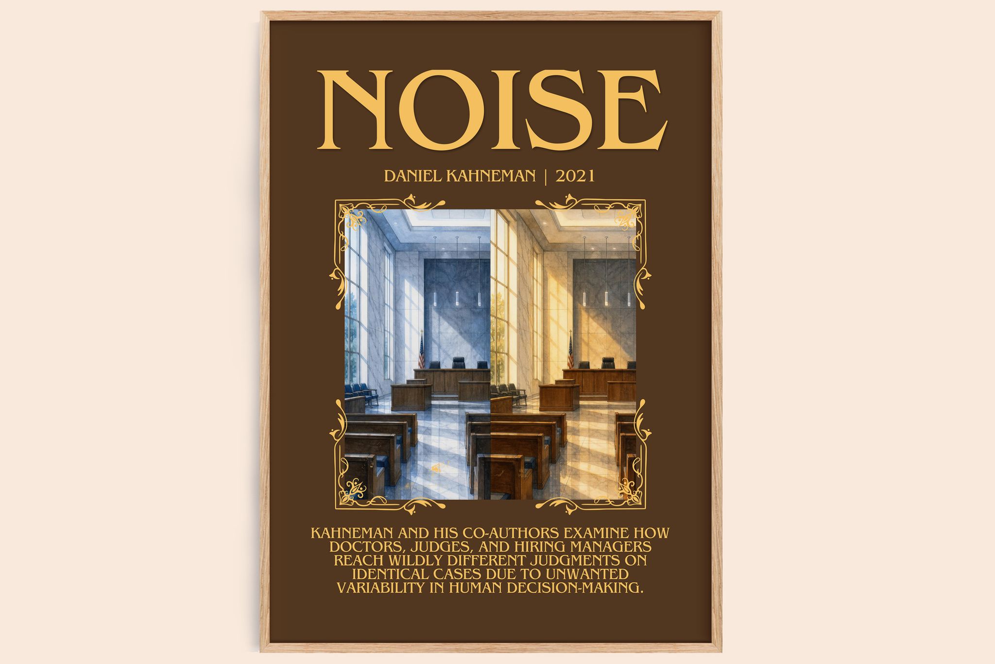 Noise Minimalist Book Poster by Daniel Kahneman