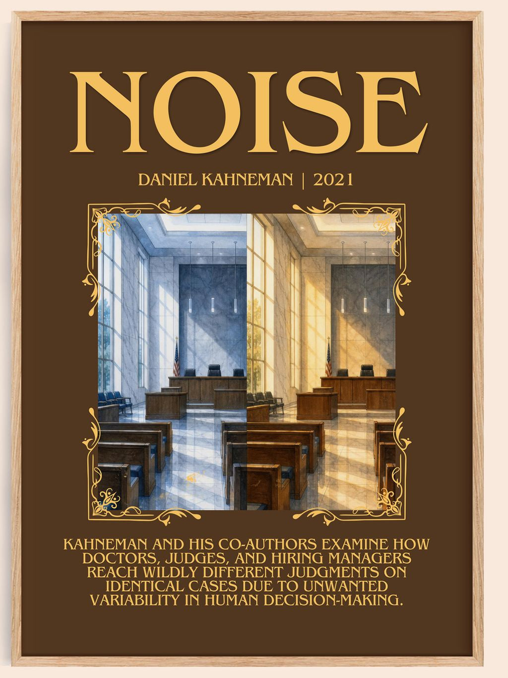 Noise Minimalist Book Poster by Daniel Kahneman – book poster
