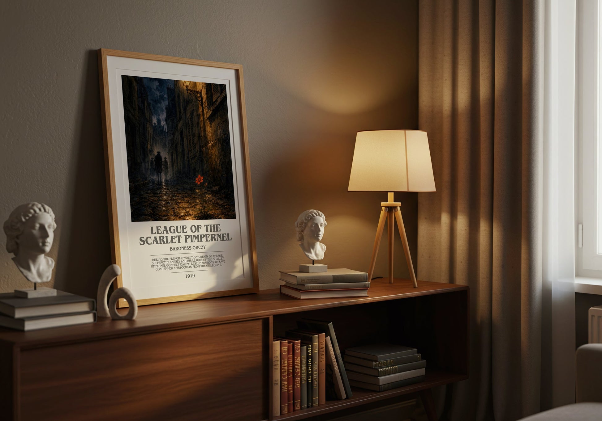 League Of The Scarlet Pimpernel bookish book poster framed on wall – historical fiction wall art
