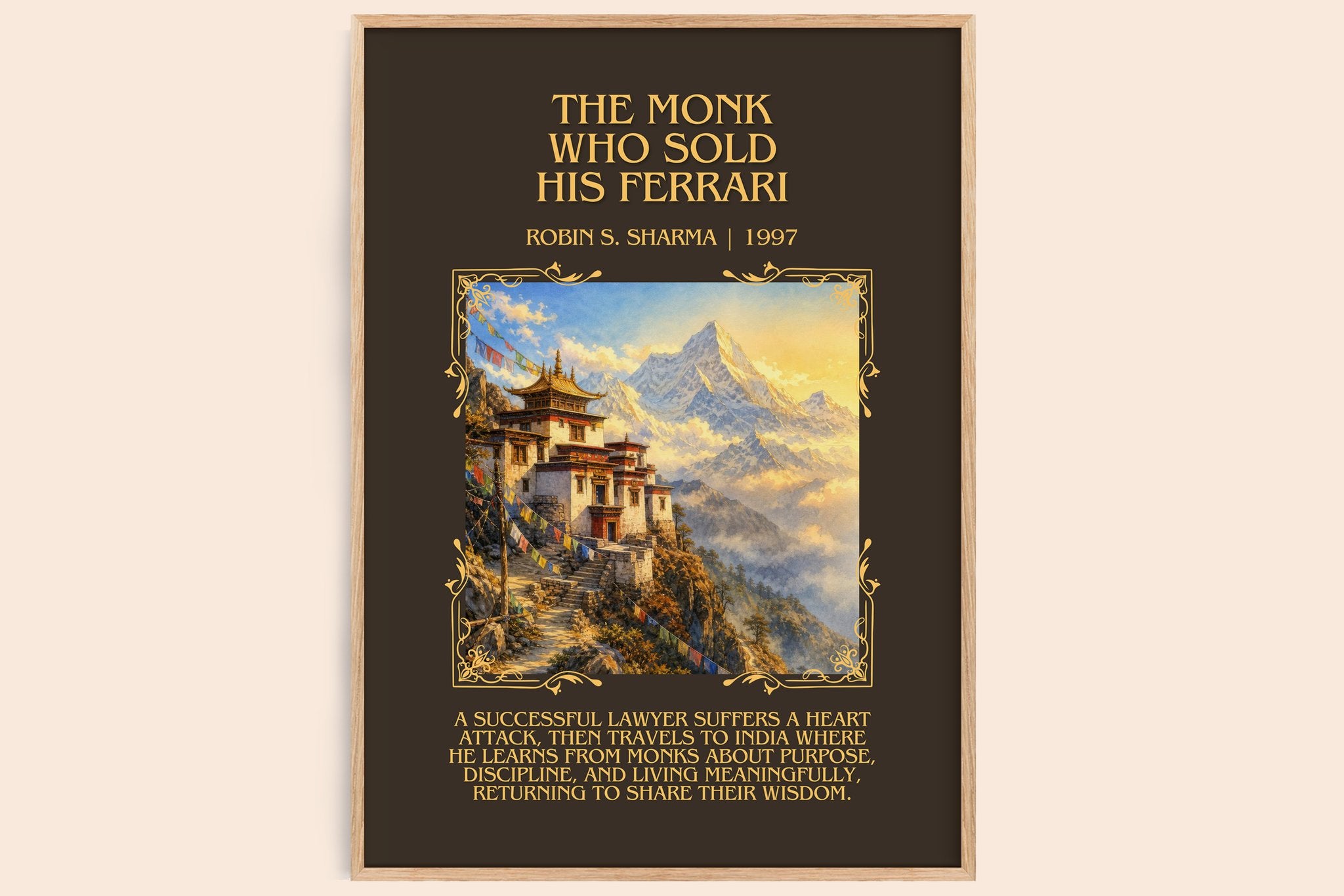 Monk Who Sold His Ferrari Minimalist Book Poster by Robin S. Sharma
