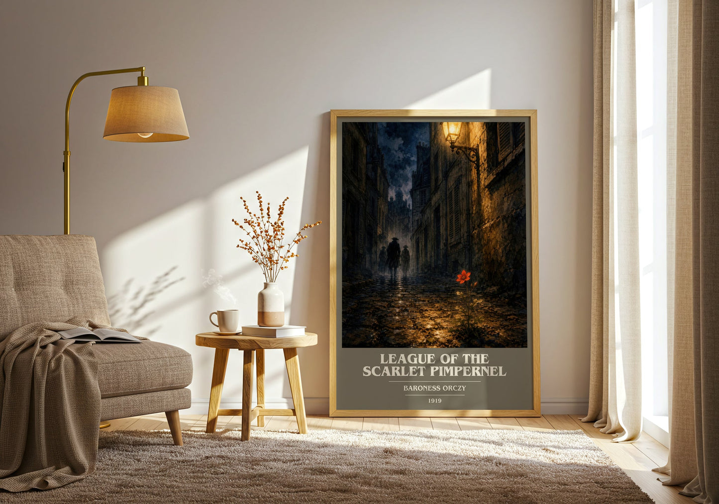League Of The Scarlet Pimpernel book cover print on bookshelf – Baroness Orczy fan gift