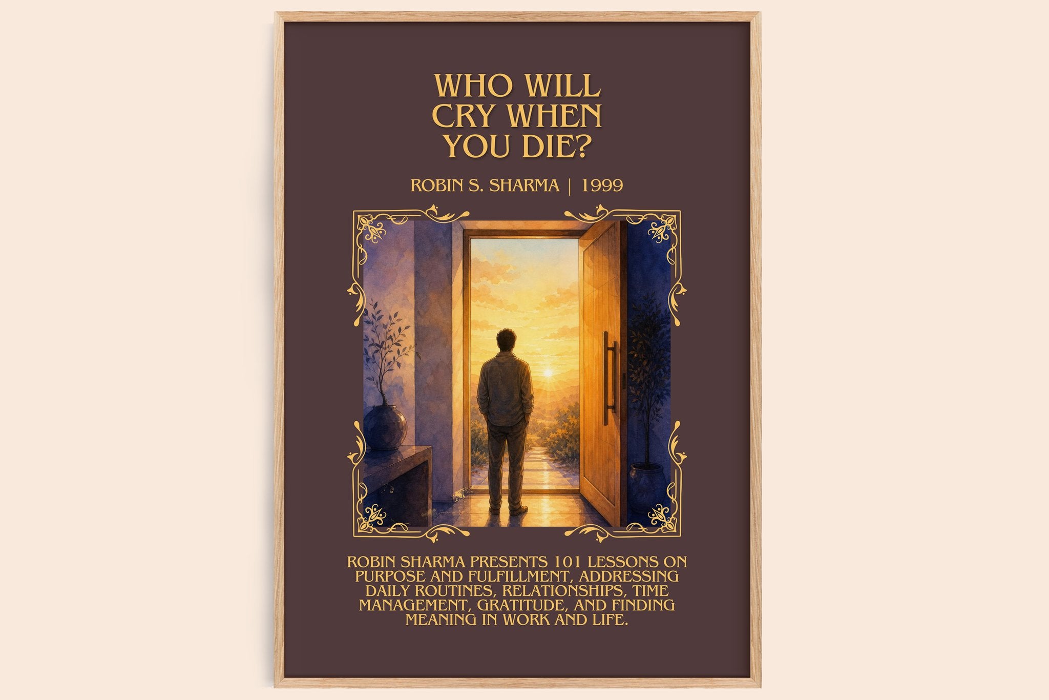 Who Will Cry When You Die? Minimalist Book Poster by Robin S. Sharma