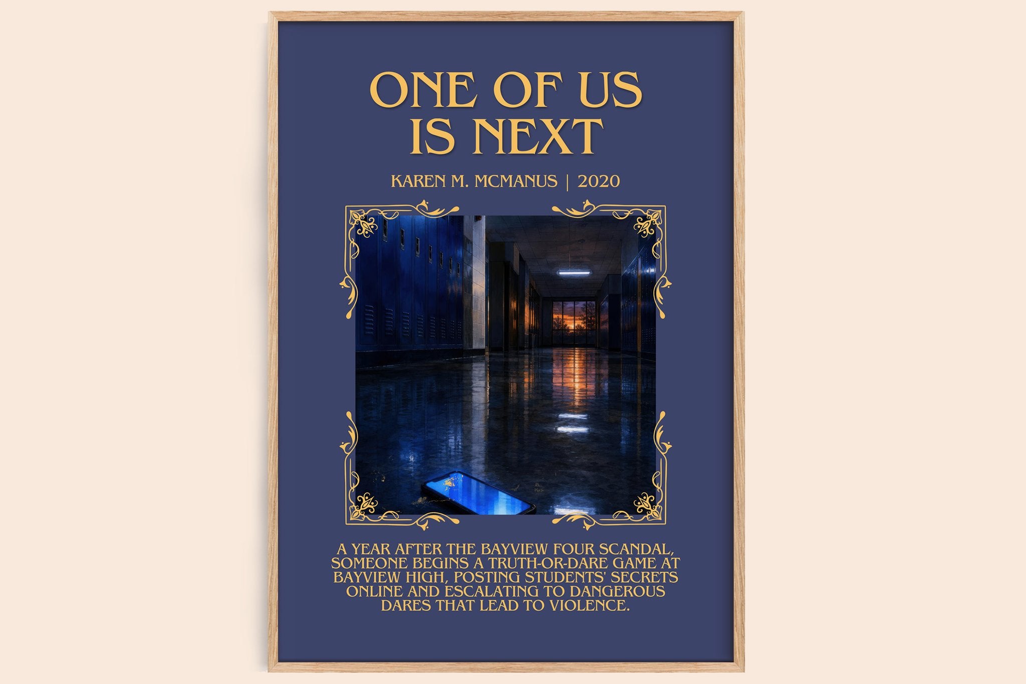 One of us is next Minimalist Book Poster by Karen M. McManus