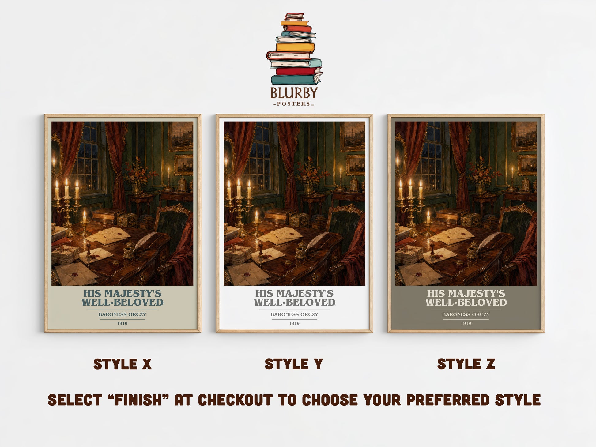 His Majesty'S Well-Beloved book cover print in frame leaning in hallway – historical fiction wall art