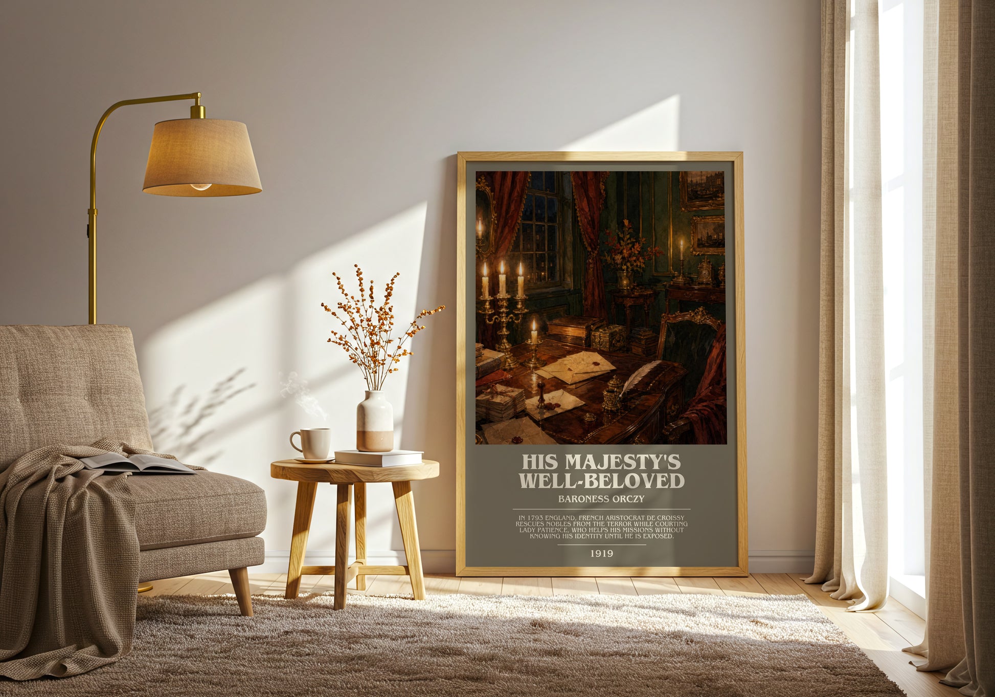 His Majesty'S Well-Beloved bookish print on bookshelf – Baroness Orczy fan gift