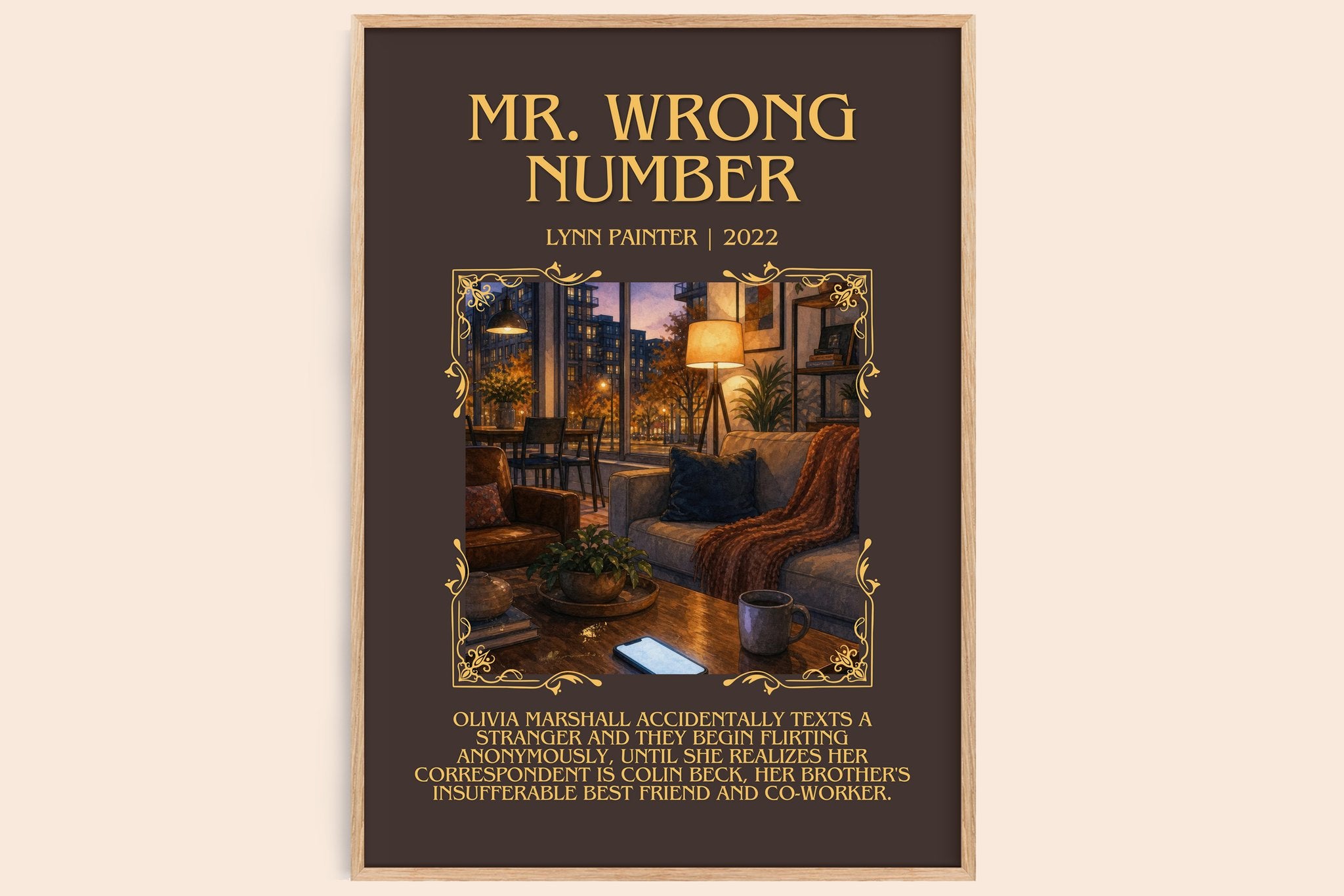 Mr. Wrong Number Minimalist Book Poster by Lynn Painter