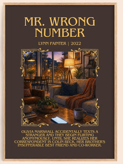 Mr. Wrong Number Minimalist Book Poster by Lynn Painter – image 1