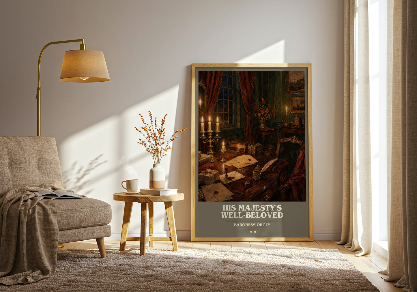 His Majesty'S Well-Beloved book cover print on bookshelf – Baroness Orczy fan gift