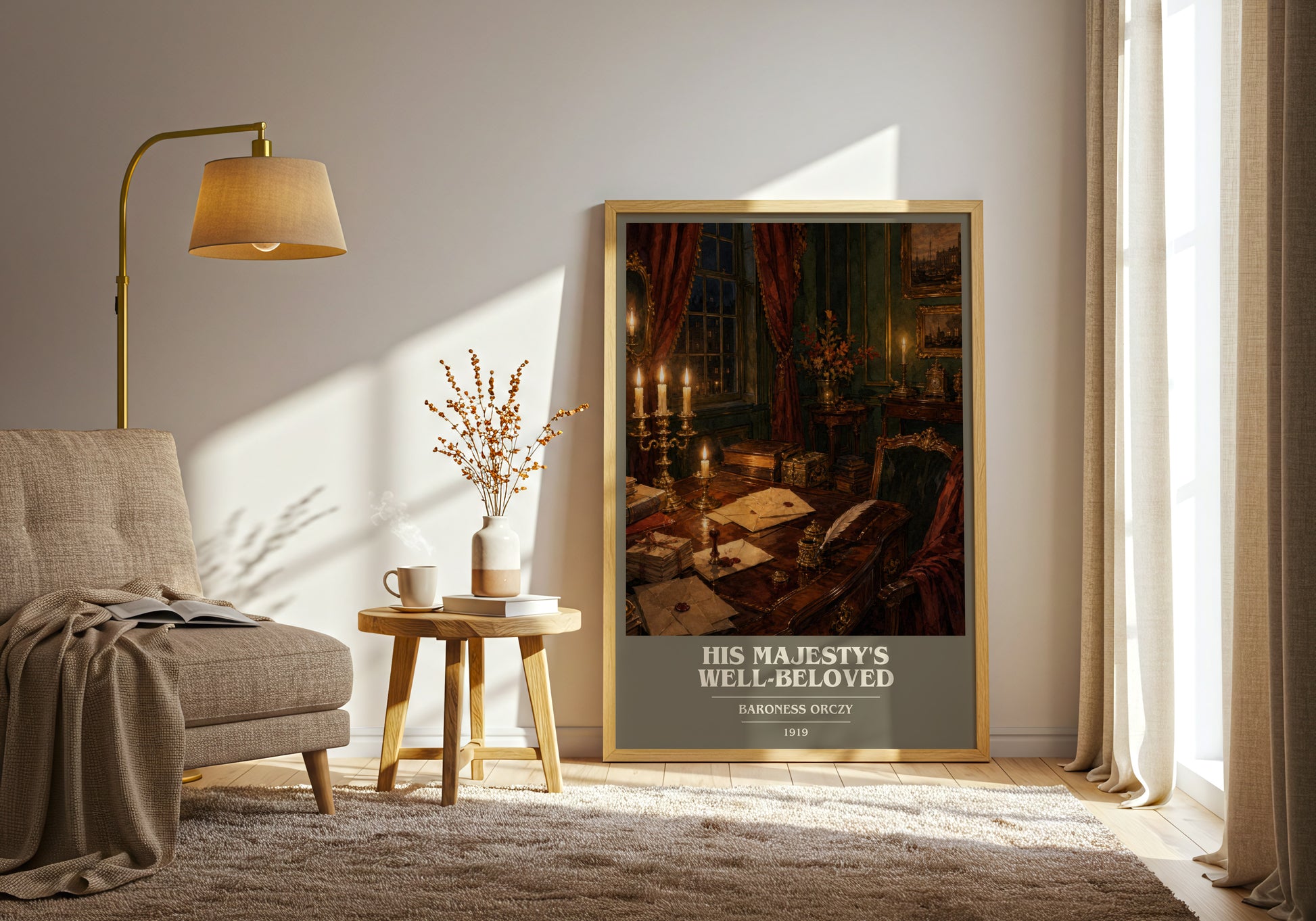 His Majesty'S Well-Beloved book cover print on bookshelf – Baroness Orczy fan gift