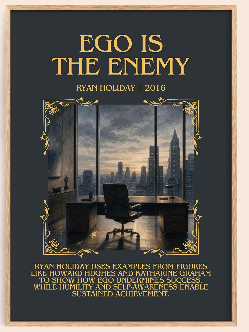 Ego is the Enemy Minimalist Book Poster by Ryan Holiday – book poster