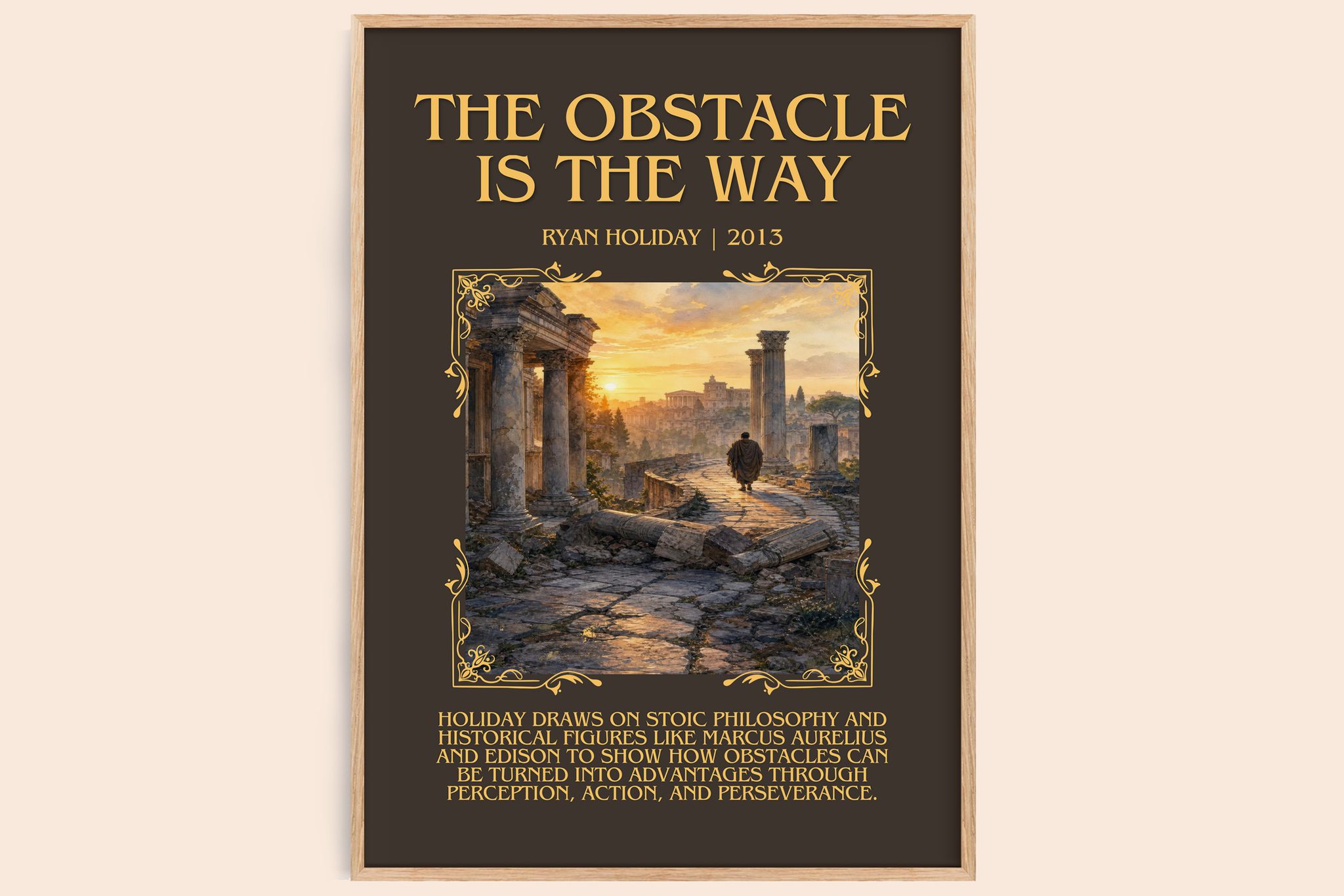 The Obstacle is the Way Minimalist Book Poster by Ryan Holiday