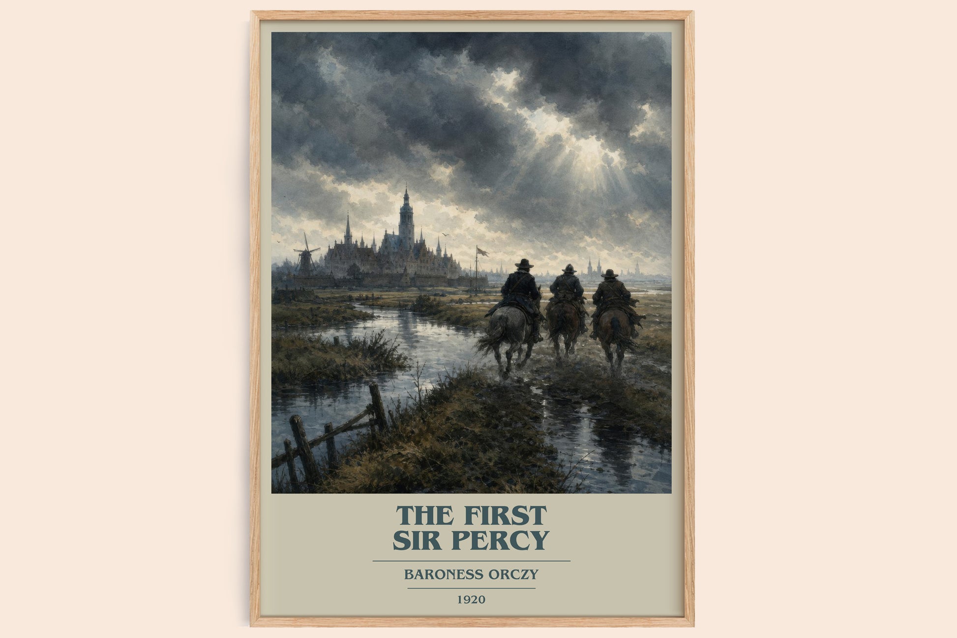 The First Sir Percy book cover book poster by Baroness Orczy – framed literary art print