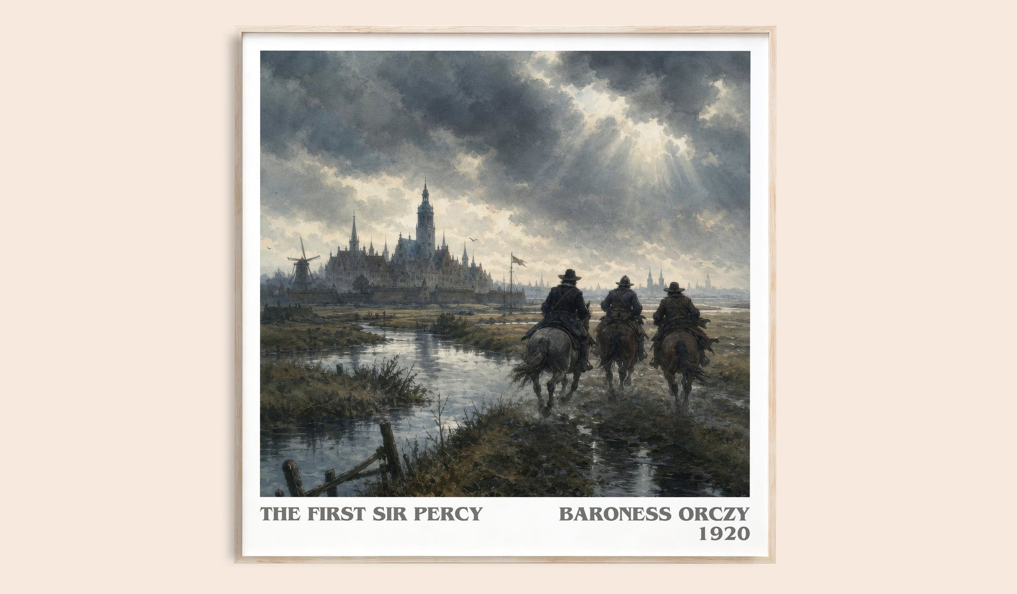 The First Sir Percy literary book poster by Baroness Orczy – framed literary art print
