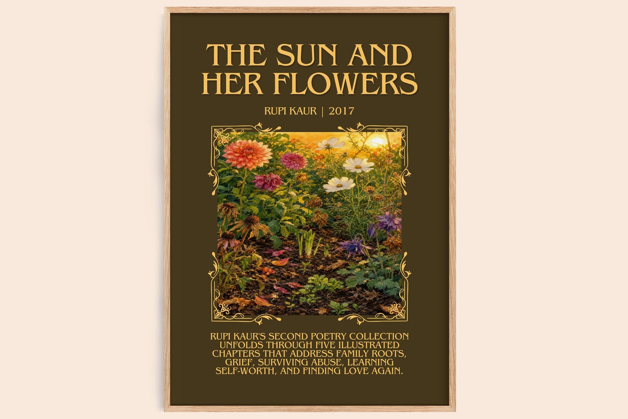 the sun and her flowers Minimalist Book Poster by Rupi Kaur