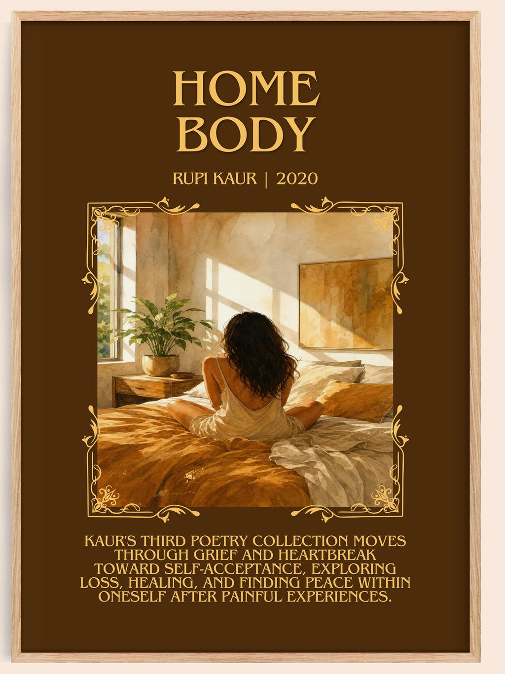 Home Body Minimalist Book Poster by Rupi Kaur – book poster