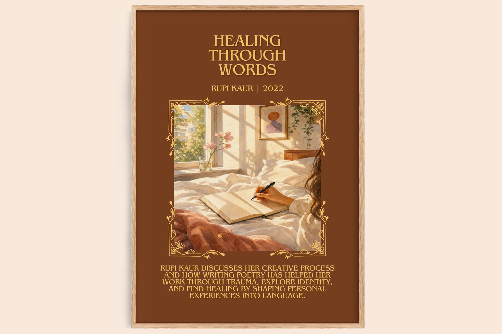 Healing Through Words Minimalist Book Poster by Rupi Kaur