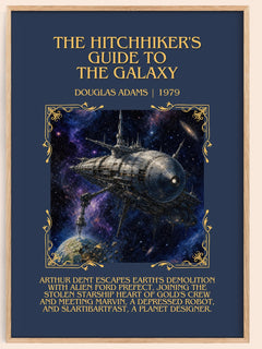 Hitchhiker's Guide to the Galaxy Minimalist Book Poster by D. Adams – image 1