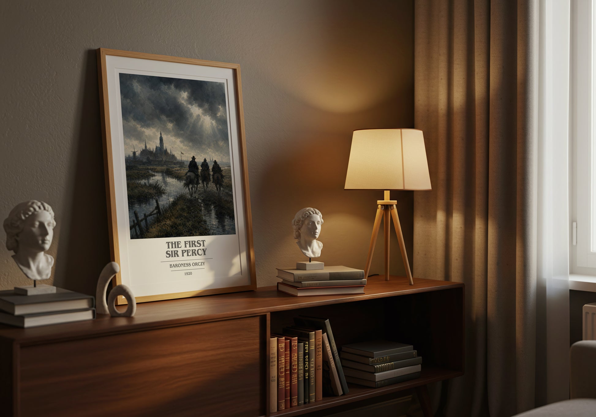 The First Sir Percy book cover book poster framed on wall – historical fiction wall art