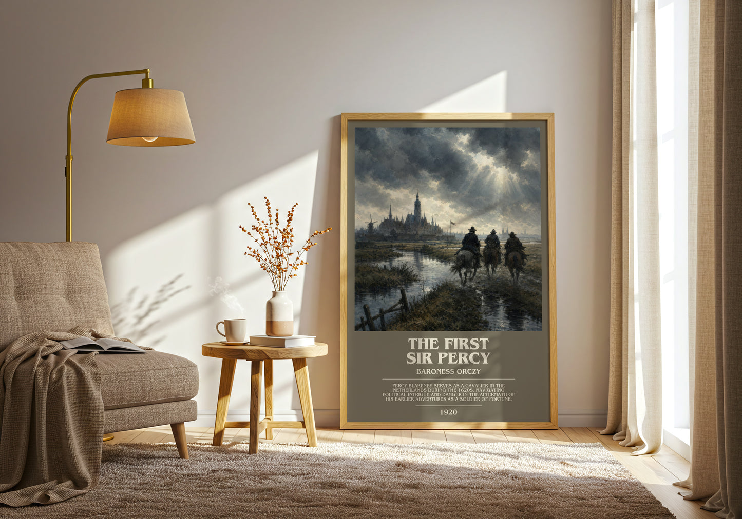 The First Sir Percy bookish print on bookshelf – Baroness Orczy fan gift