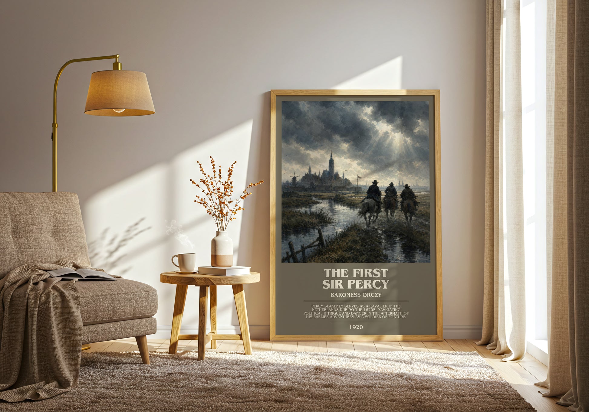 The First Sir Percy bookish print on bookshelf – Baroness Orczy fan gift
