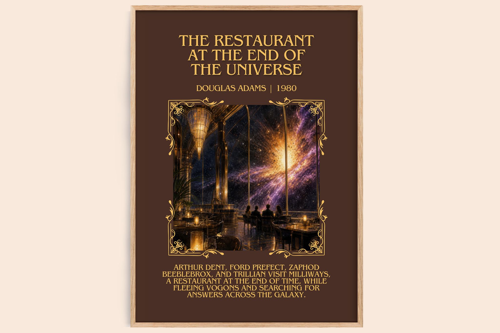 Restaurant at the End of the Universe Minimalist Book Poster by Douglas Adams