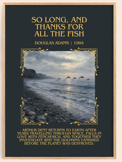 So long, and thanks for all the fish Minimalist Book Poster – D. Adams – image 1