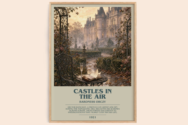 Castles In The Air bookish book poster by Baroness Orczy – framed literary art print