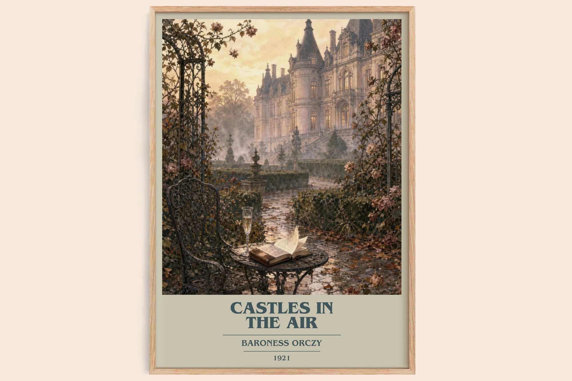 Castles In The Air book cover book poster by Baroness Orczy – framed literary art print