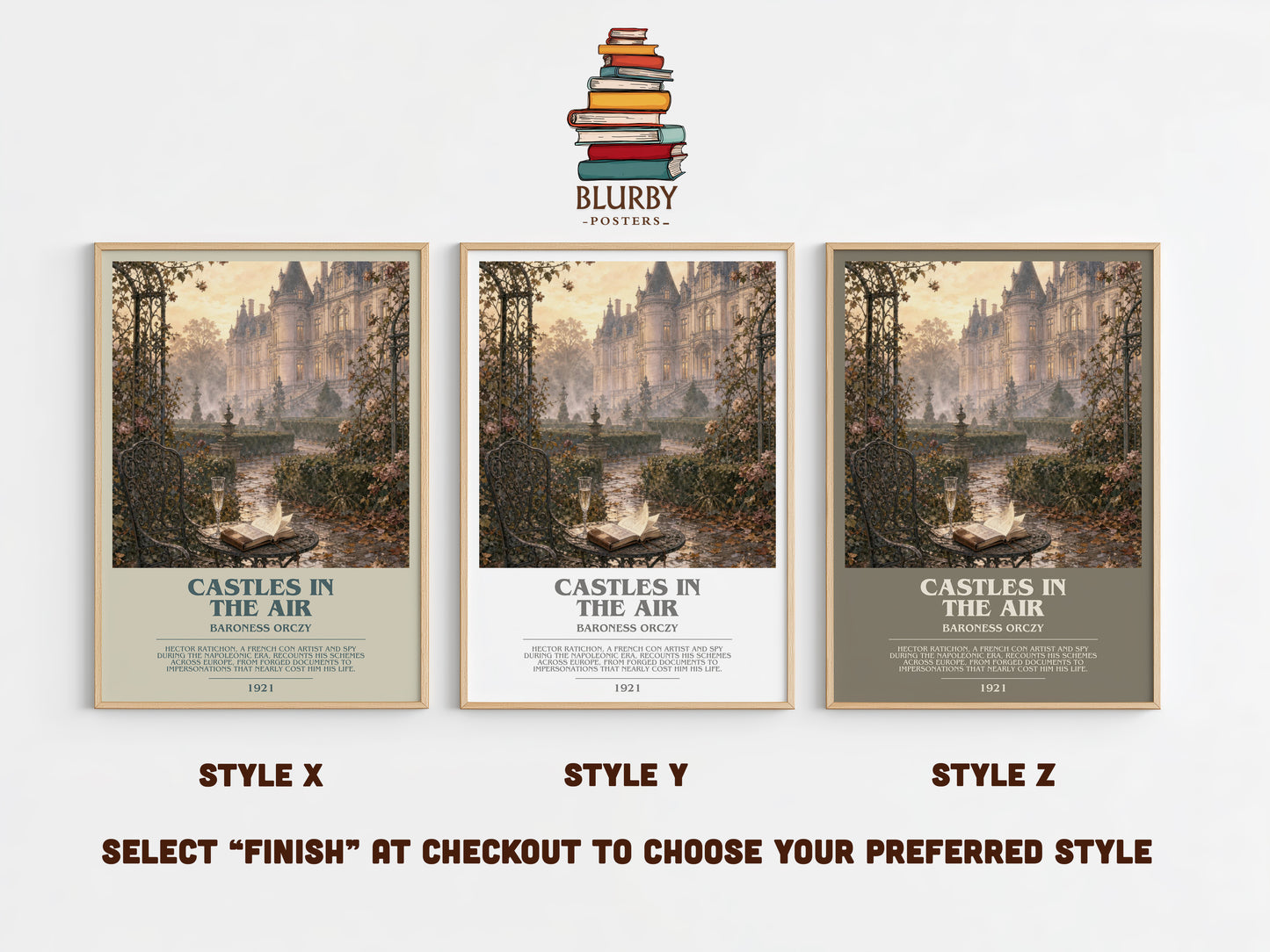 Castles In The Air bookish print in frame leaning in hallway – adventure wall art