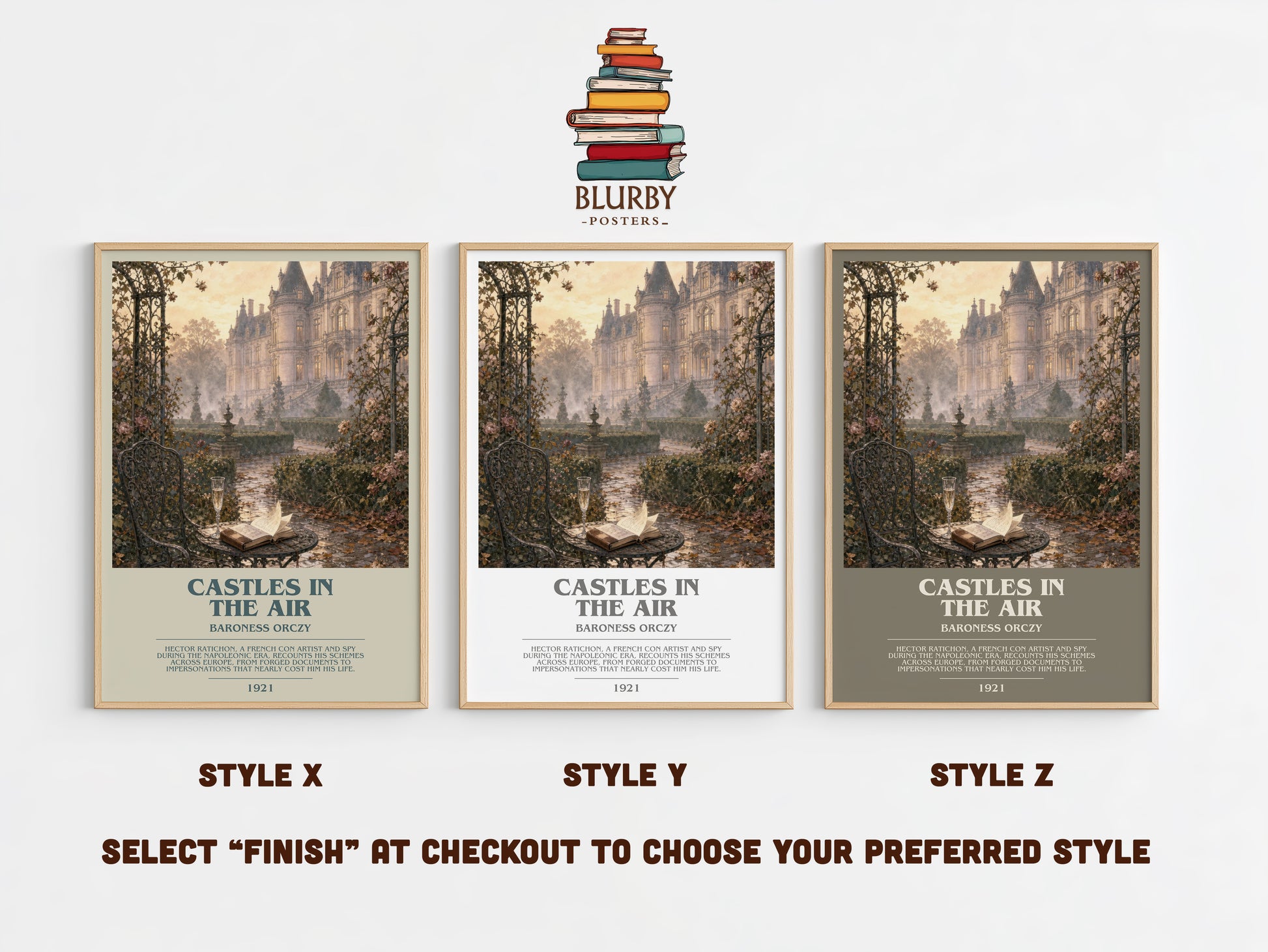 Castles In The Air bookish print in frame leaning in hallway – adventure wall art
