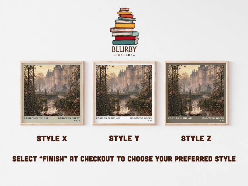 Castles In The Air literary print in frame leaning in hallway – adventure wall art