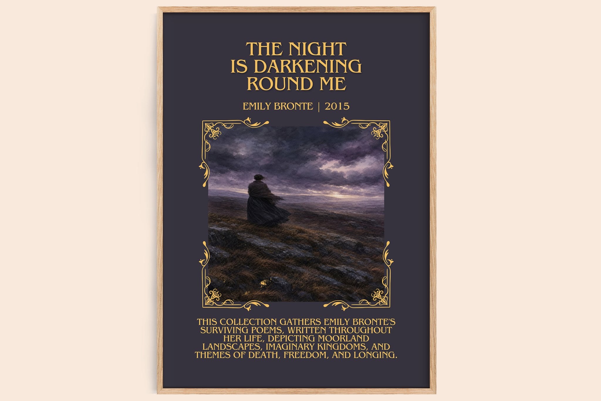 The Night is Darkening Round Me Minimalist Book Poster by Emily Brontë