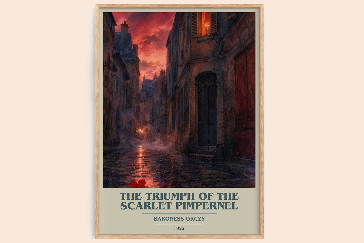 The Triumph Of The Scarlet Pimpernel book cover book poster by Baroness Orczy – framed literary art print
