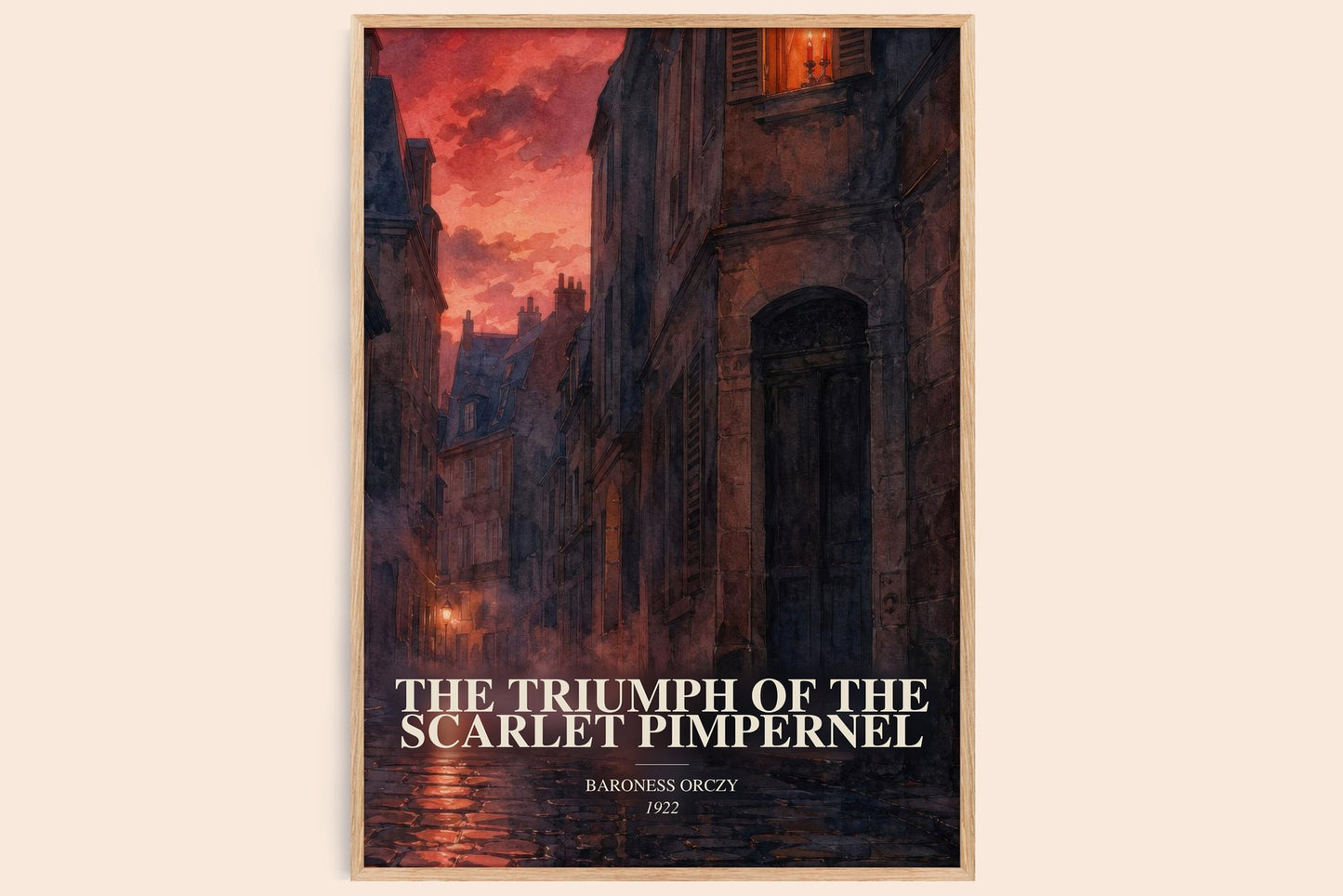 The Triumph Of The Scarlet Pimpernel watercolour book poster by Baroness Orczy – framed literary art print