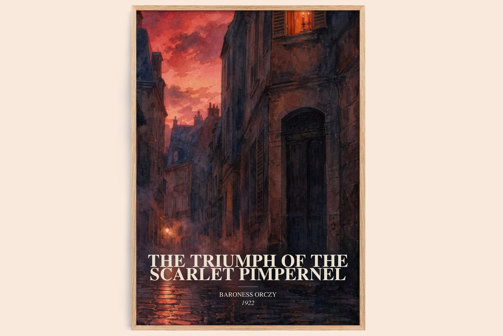 The Triumph Of The Scarlet Pimpernel watercolour book poster by Baroness Orczy – framed literary art print