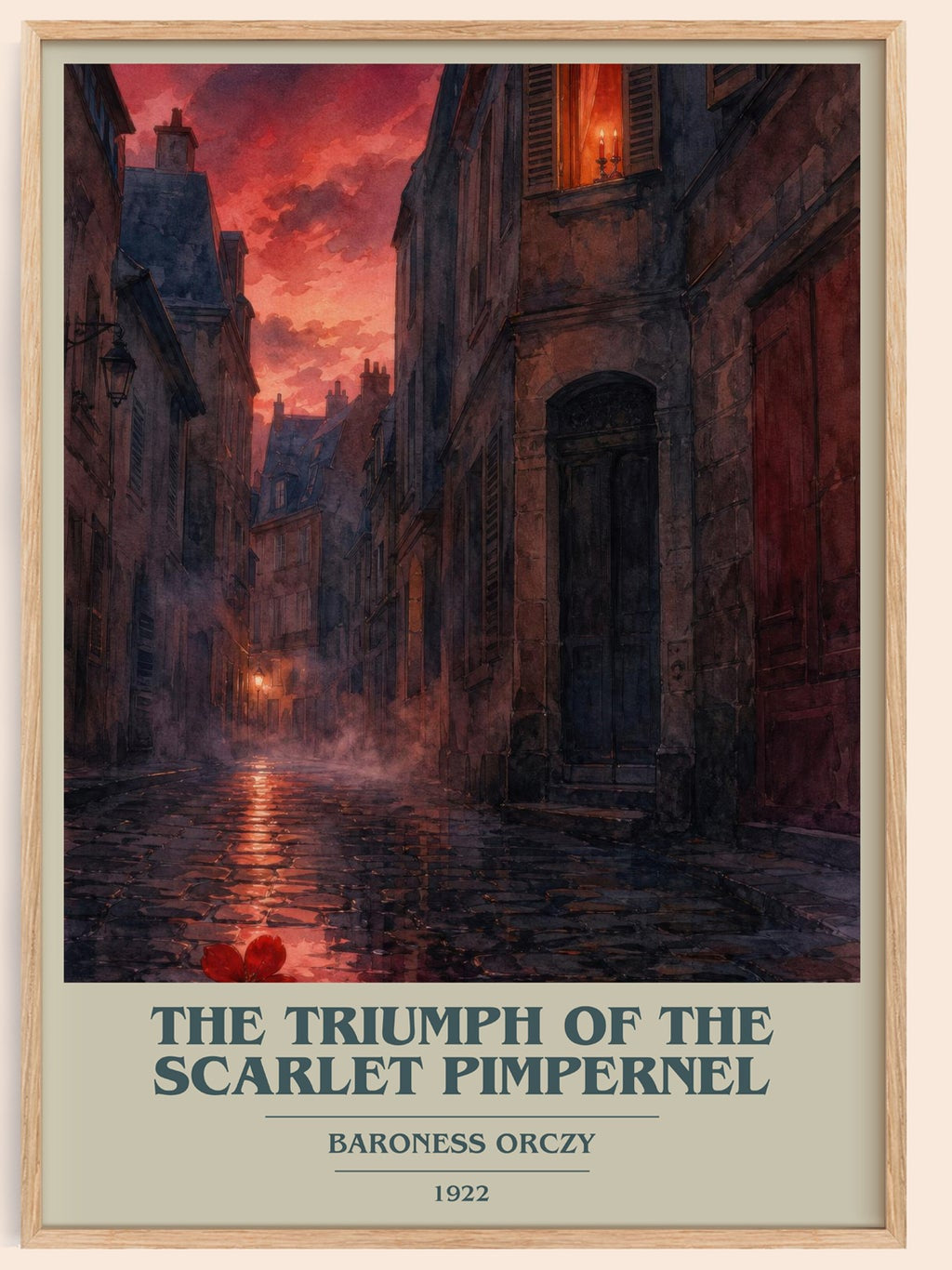 The Triumph Of The Scarlet Pimpernel book cover book poster by Baroness Orczy – framed literary art print
