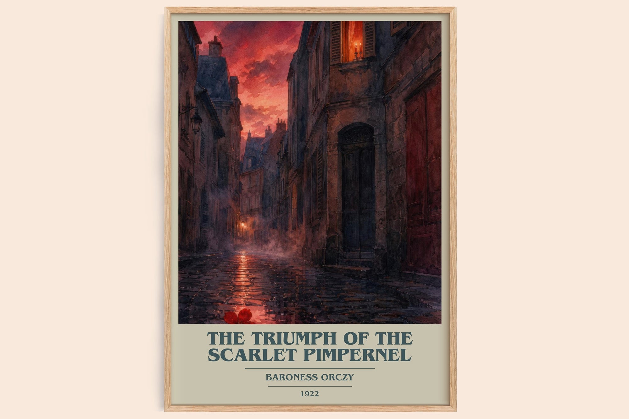 The Triumph Of The Scarlet Pimpernel book cover book poster by Baroness Orczy – framed literary art print
