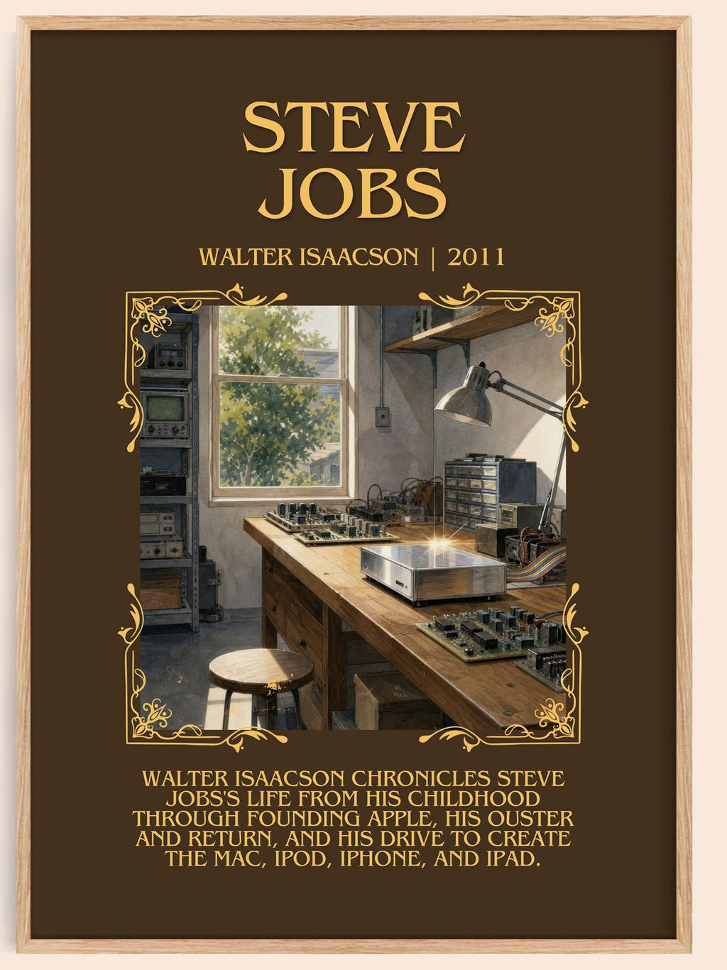 Steve Jobs Minimalist Book Poster by Walter Isaacson – book poster