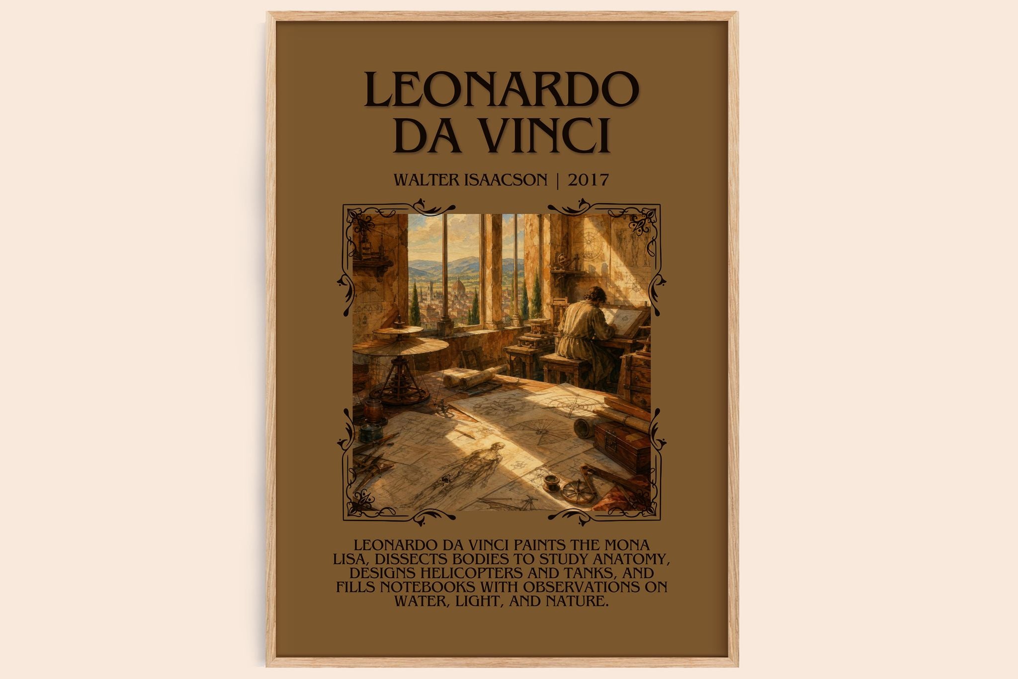Leonardo da Vinci Minimalist Book Poster by Walter Isaacson