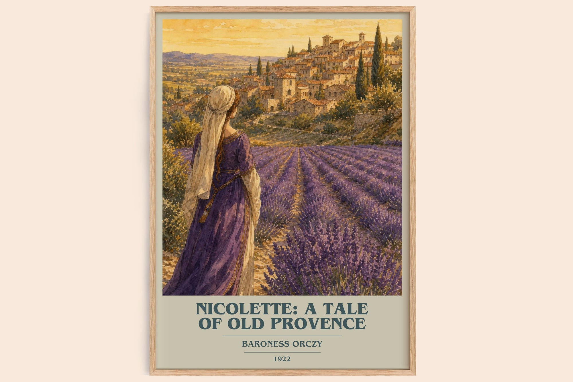 Nicolette: A Tale Of Old Provence book cover book poster by Baroness Orczy – framed literary art print