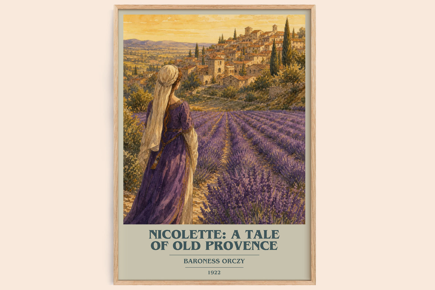 Nicolette: A Tale Of Old Provence book cover book poster by Baroness Orczy – framed literary art print
