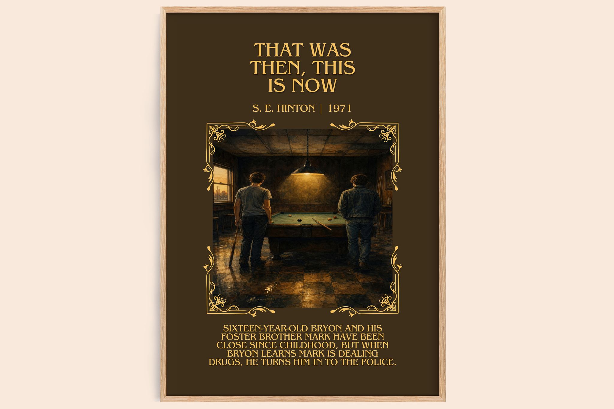 That was then, this is now Minimalist Book Poster by S. E. Hinton