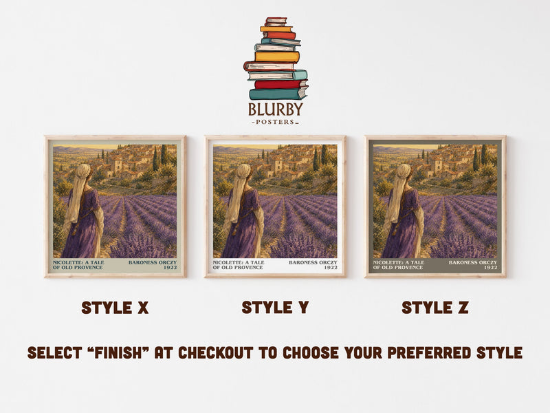 Nicolette: A Tale Of Old Provence literary print in frame leaning in hallway – historical fiction wall art