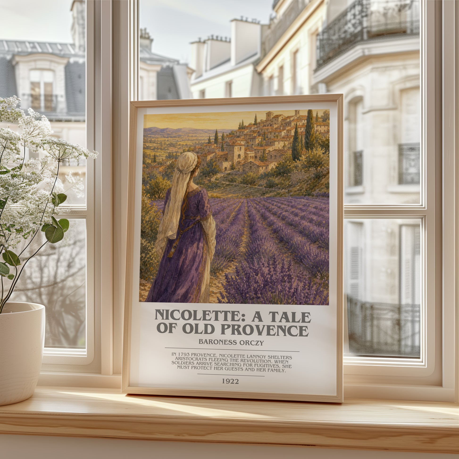 Nicolette: A Tale Of Old Provence bookish poster colour and style options – Baroness Orczy book art