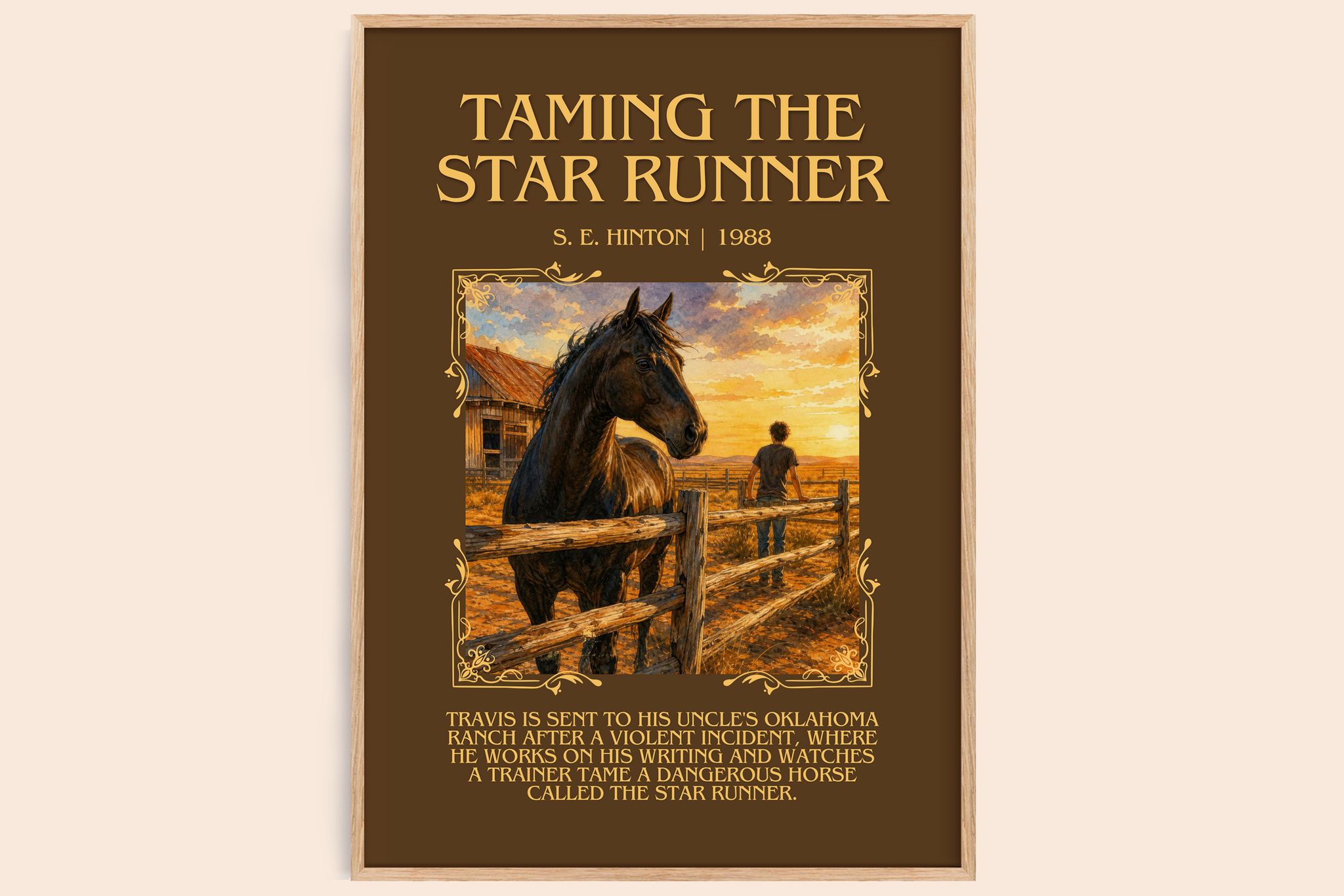 Taming the Star Runner Minimalist Book Poster by S. E. Hinton