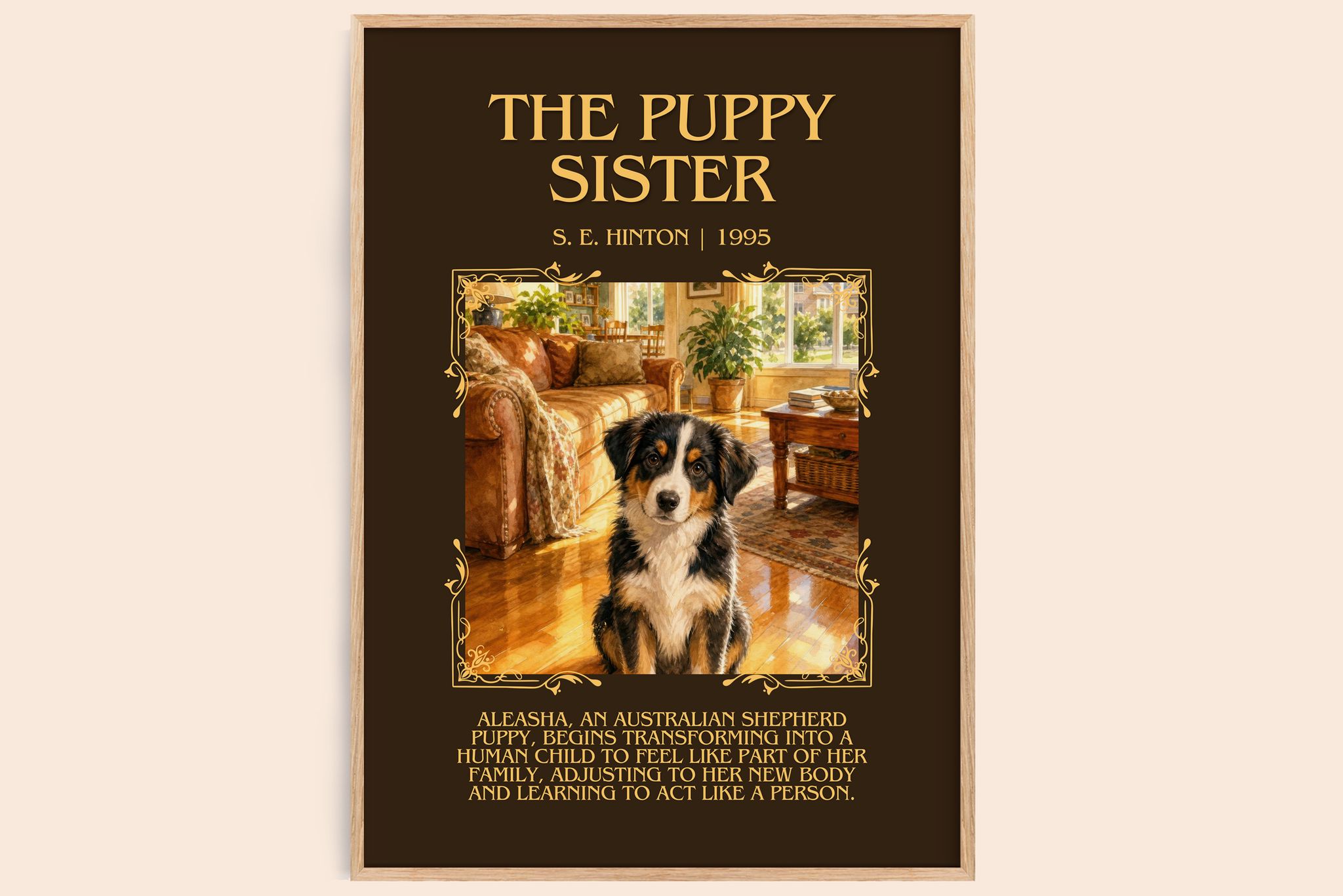 The Puppy Sister Minimalist Book Poster by S. E. Hinton